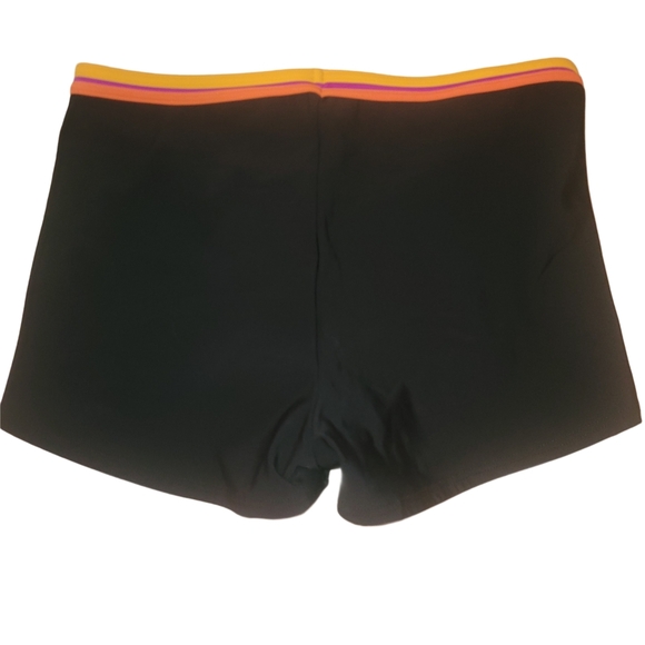 Speedo Black Swim Shorts with Orange, Pink and Yellow Trim 12 - Picture 3 of 3